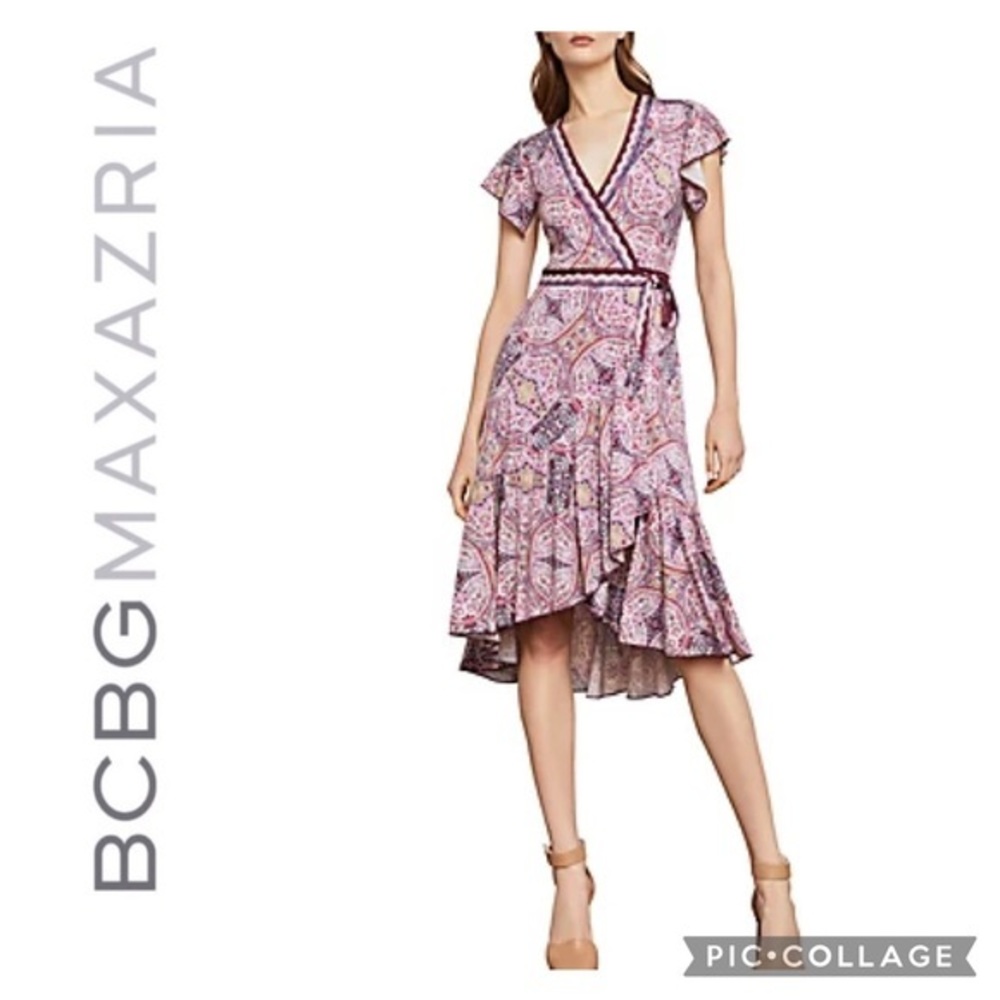 BCBGMAXAZARIA | Medallion Print Wrap Dress~L
